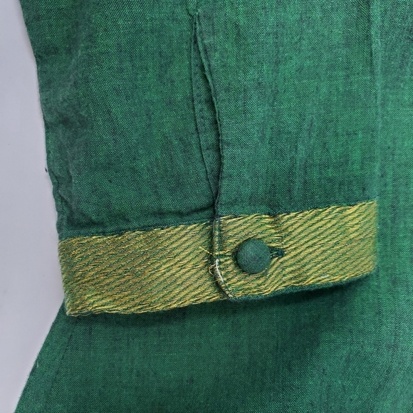 Fabindia Green and Gold Long Sleeve Blouse- Women- Size XS - Picture 10 of 13